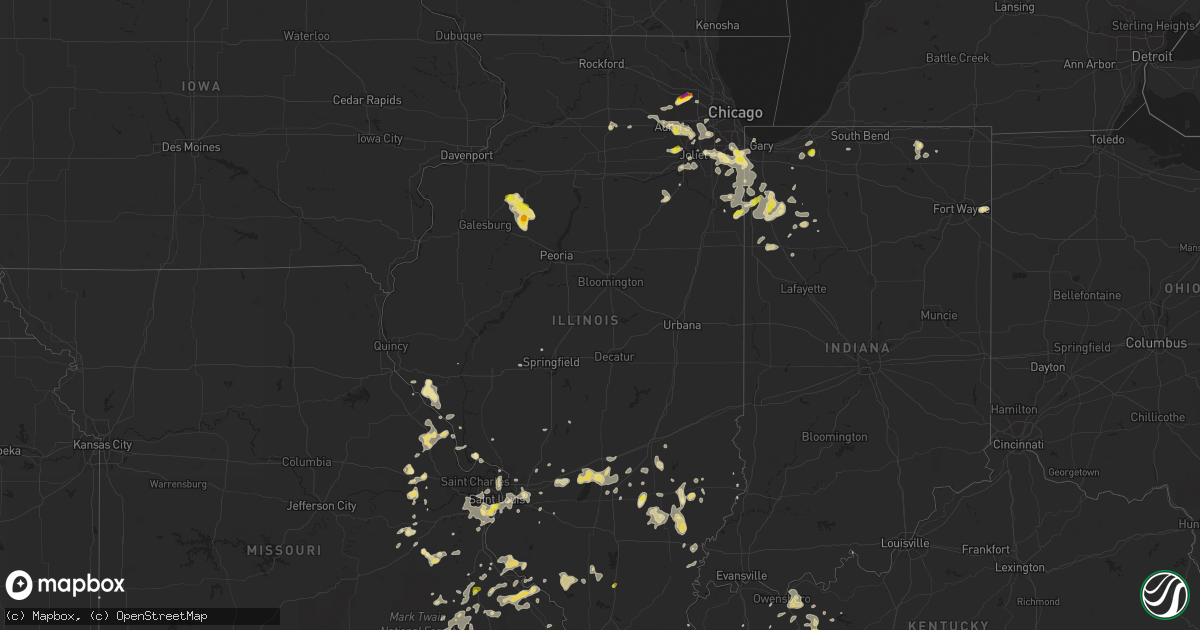 Hail map in Illinois on June 26, 2019