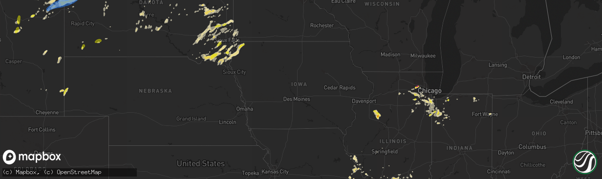 Hail map in Iowa on June 26, 2019