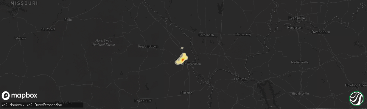 Hail map in Jackson, MO on June 26, 2019