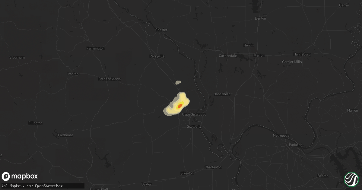 Hail map in Jackson, MO on June 26, 2019