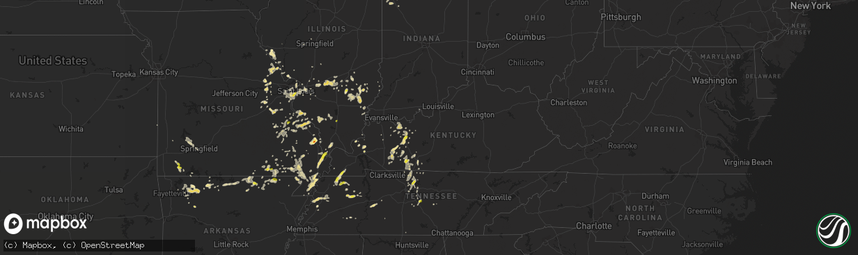 Hail map in Kentucky on June 26, 2019