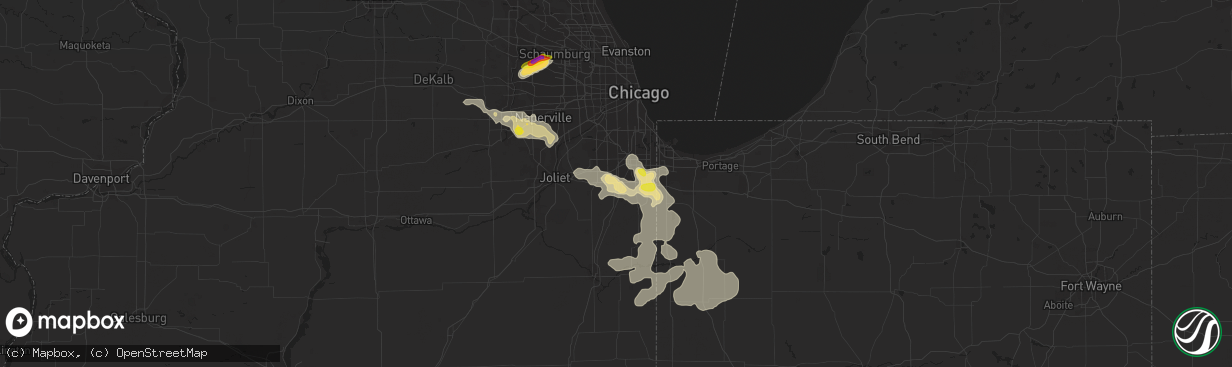 Hail map in Matteson, IL on June 26, 2019