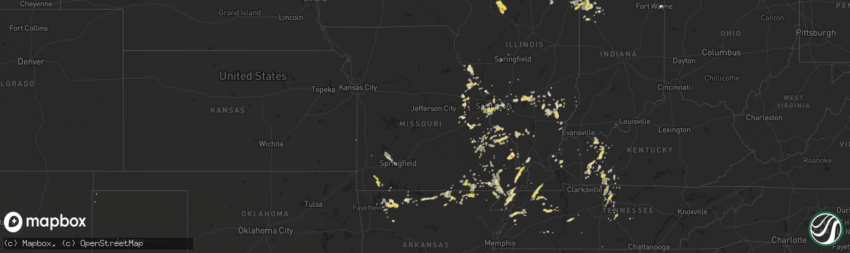 Hail map in Missouri on June 26, 2019