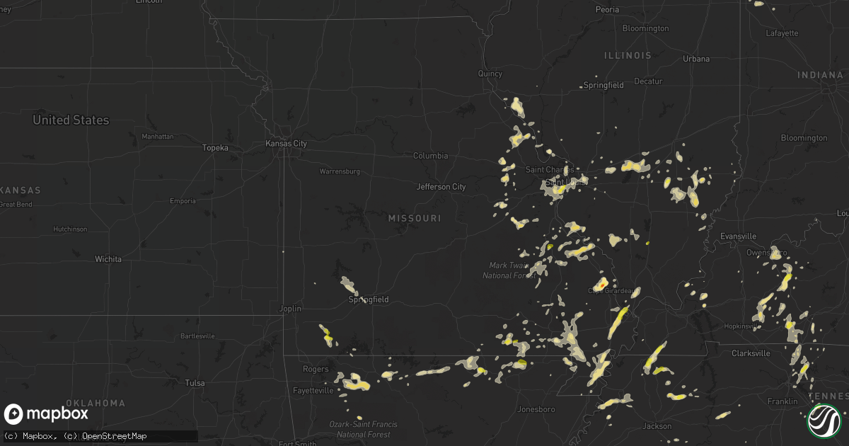 Hail map in Missouri on June 26, 2019