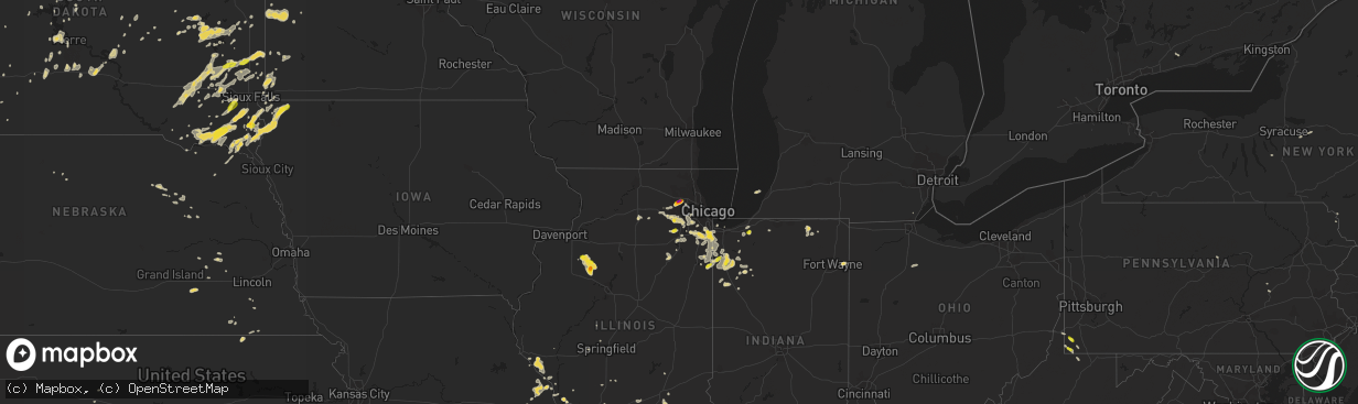 Hail map on June 26, 2019