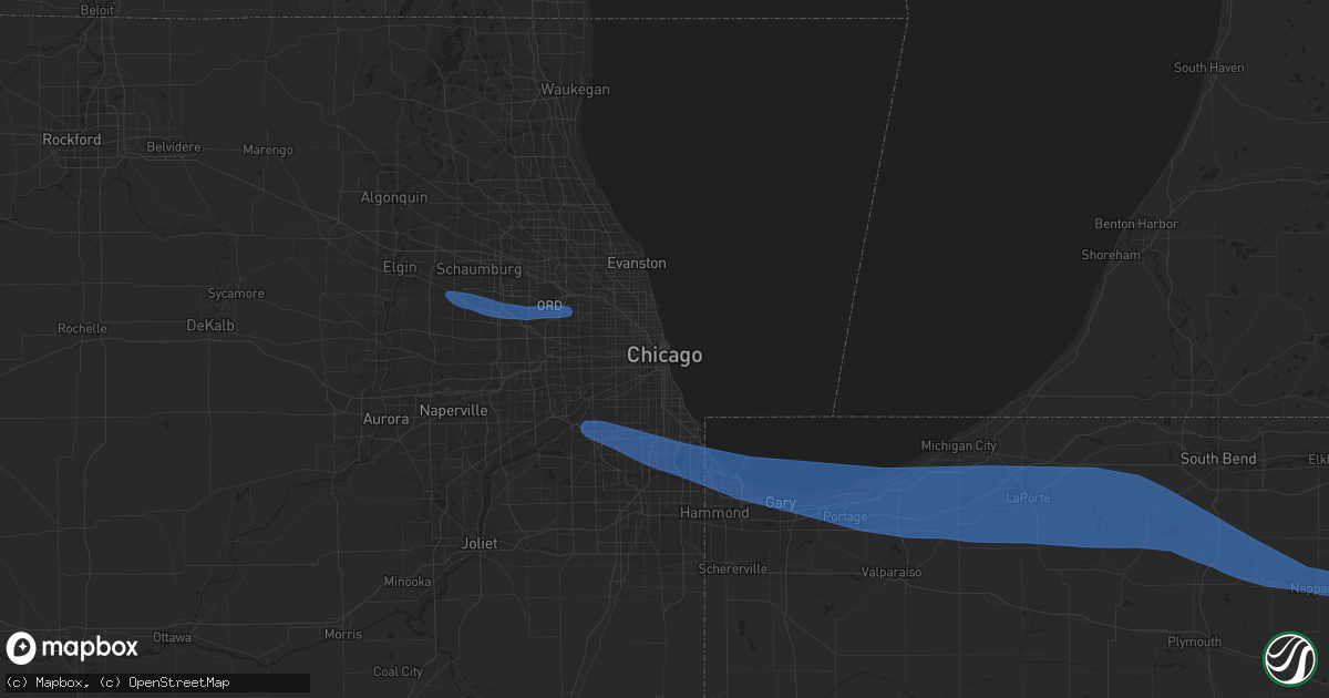 Hail map in Chicago, IL on June 26, 2020