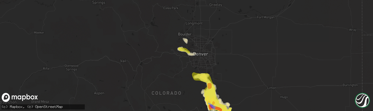 Hail map in Golden, CO on June 26, 2020