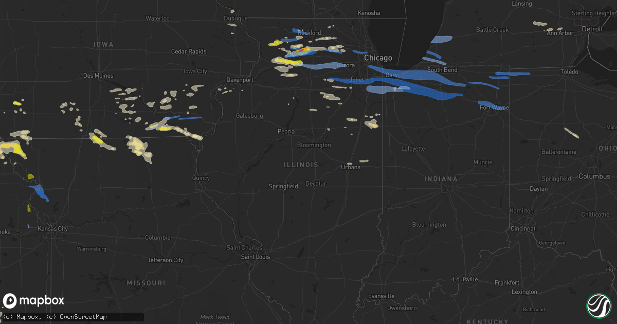 Hail map in Illinois on June 26, 2020