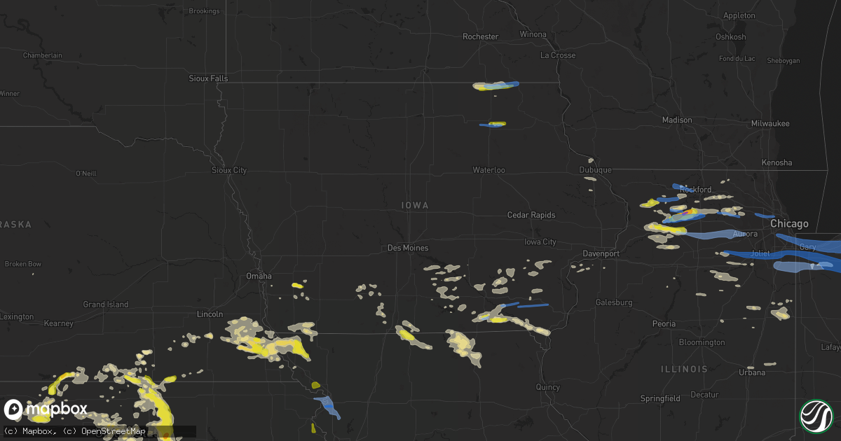 Hail map in Iowa on June 26, 2020