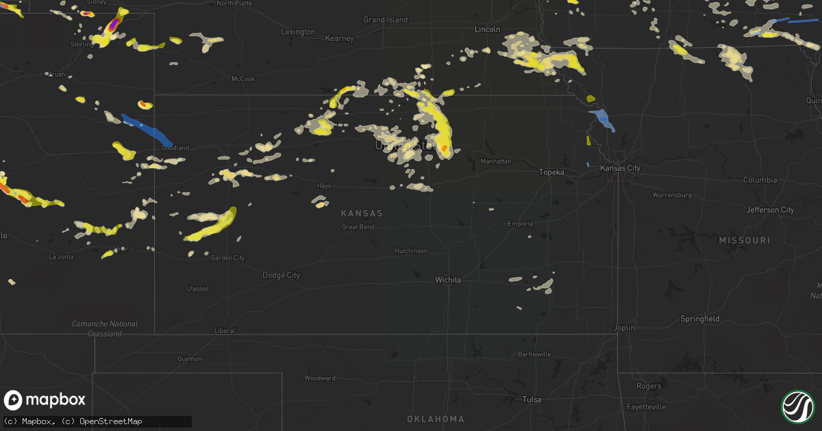 Hail map in Kansas on June 26, 2020