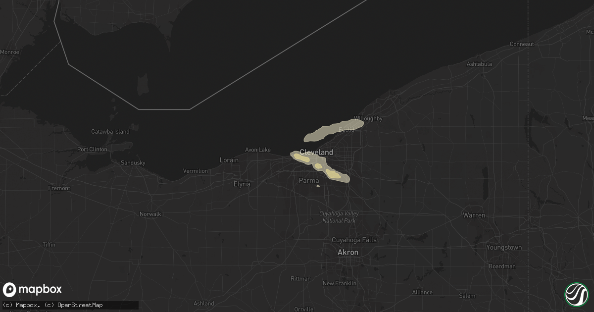 Hail map in Lakewood, OH on June 26, 2020