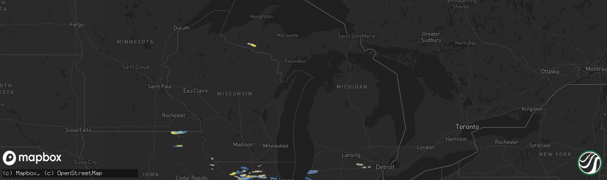 Hail map in Michigan on June 26, 2020