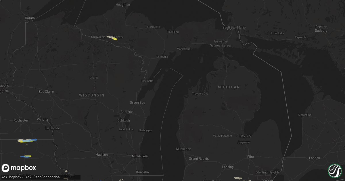Hail map in Michigan on June 26, 2020