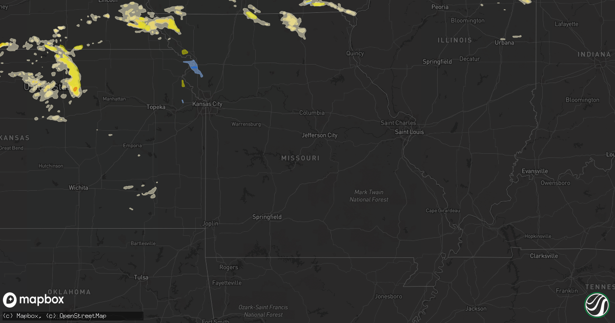 Hail map in Missouri on June 26, 2020