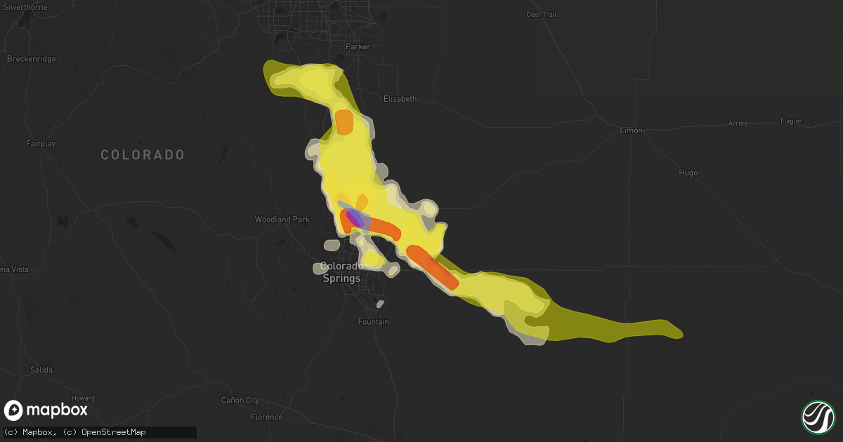 Hail map in Peyton, CO on June 26, 2020