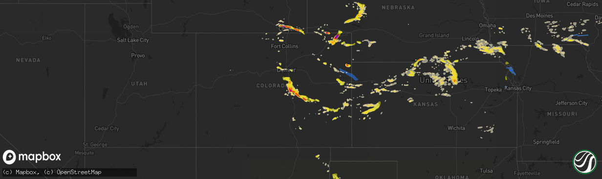 Hail map on June 26, 2020