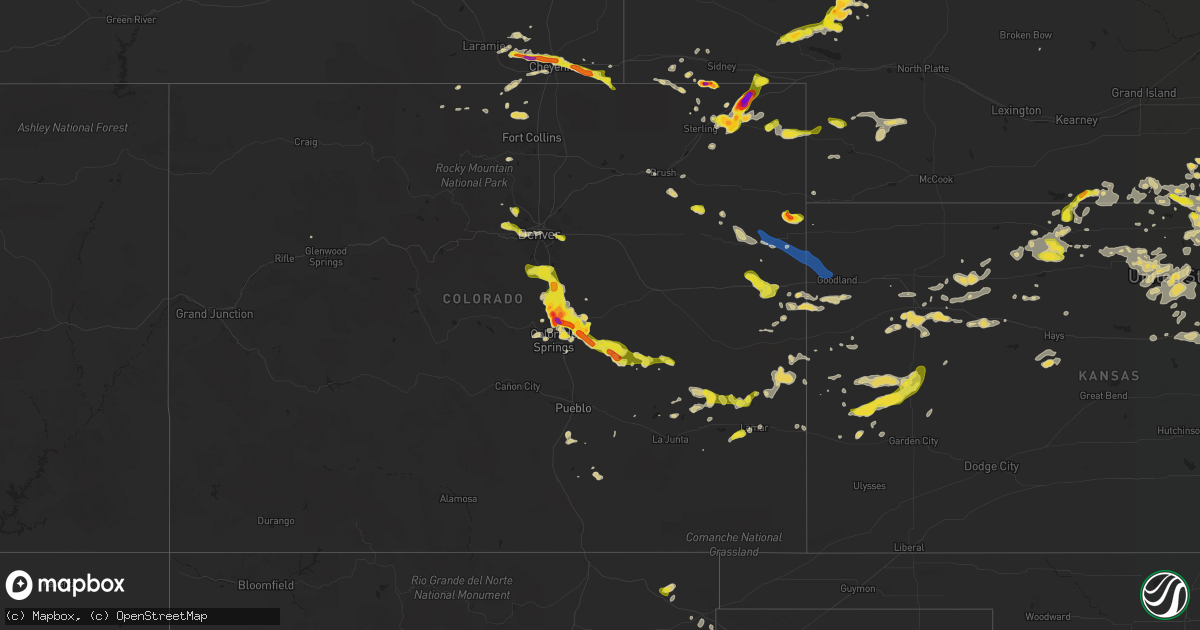 Hail map on June 26, 2020