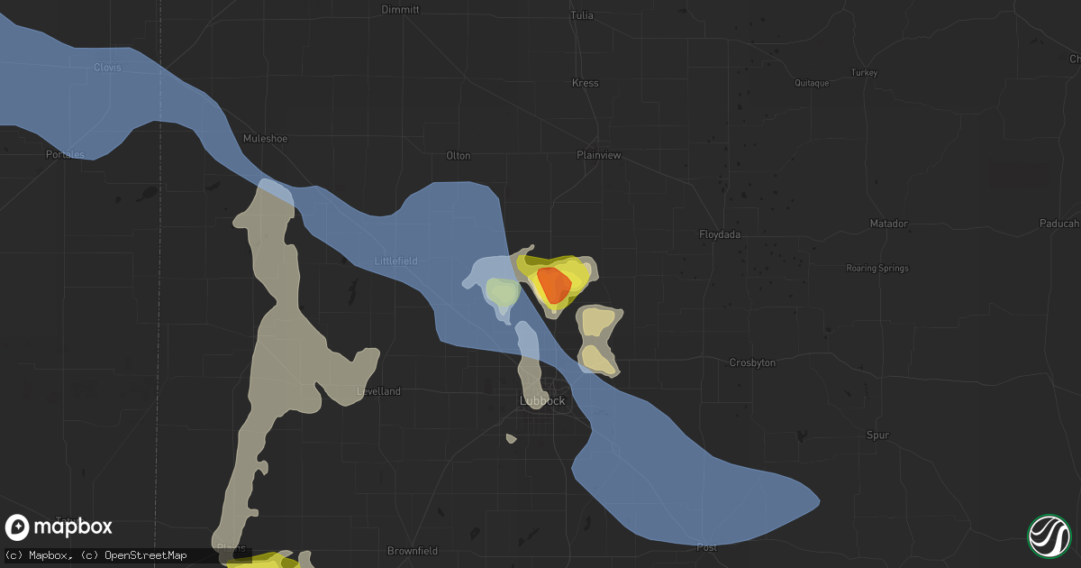 Hail map in Abernathy, TX on June 26, 2021