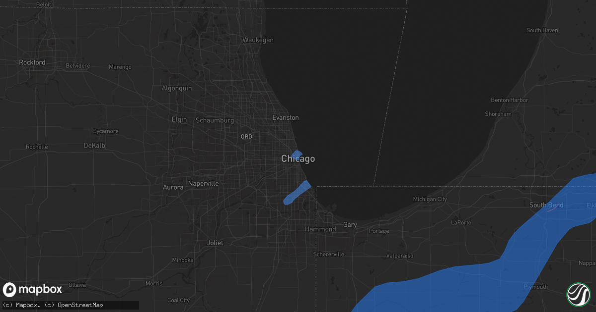 Hail map in Chicago, IL on June 26, 2021