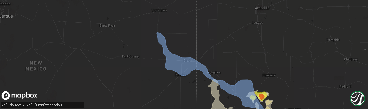 Hail map in Clovis, NM on June 26, 2021