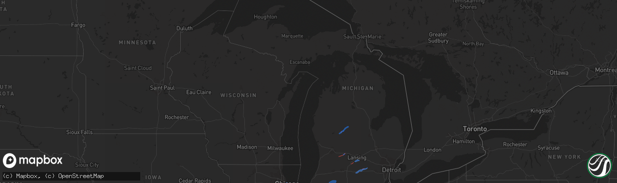 Hail map in Michigan on June 26, 2021