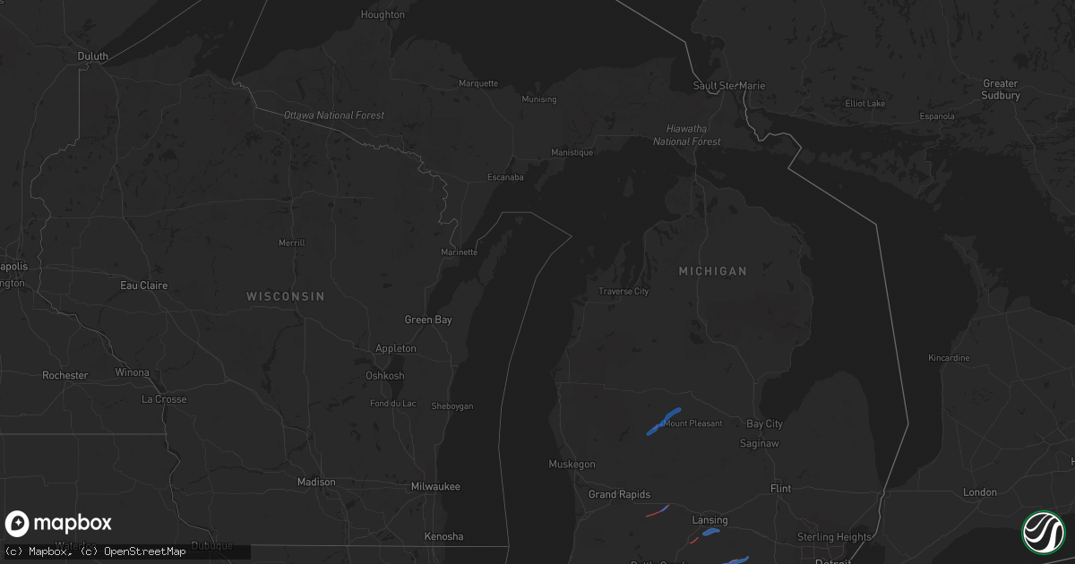 Hail map in Michigan on June 26, 2021