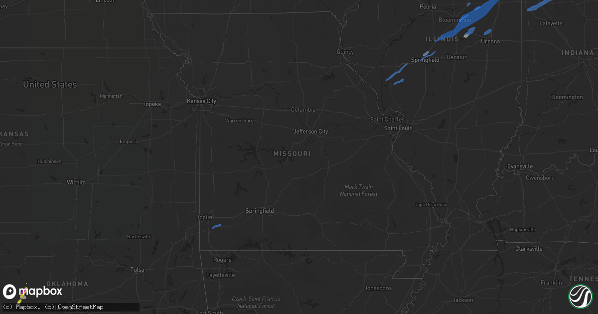 Hail map in Missouri on June 26, 2021