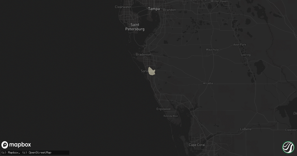 Hail map in Sarasota, FL on June 26, 2021