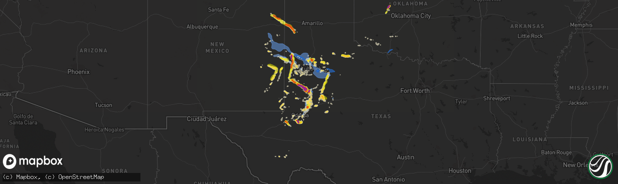 Hail map on June 26, 2021