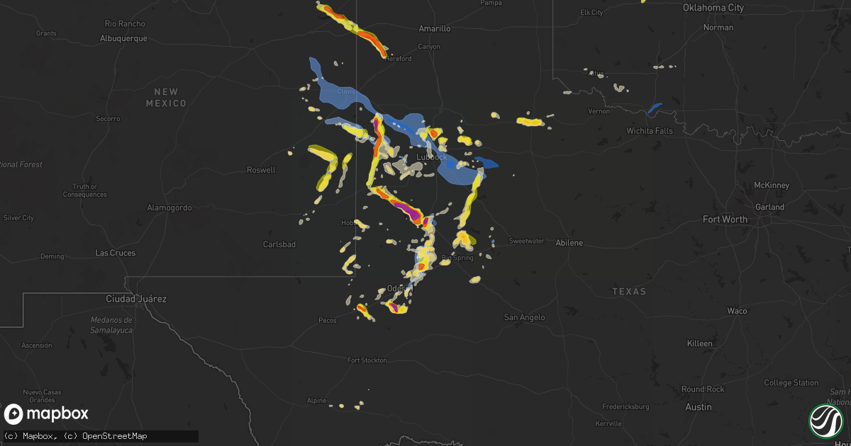 Hail map on June 26, 2021