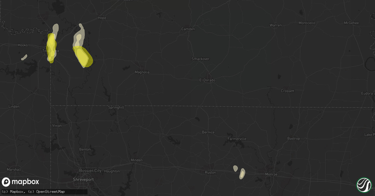 Hail map in Hattiesburg, MS on June 26, 2022