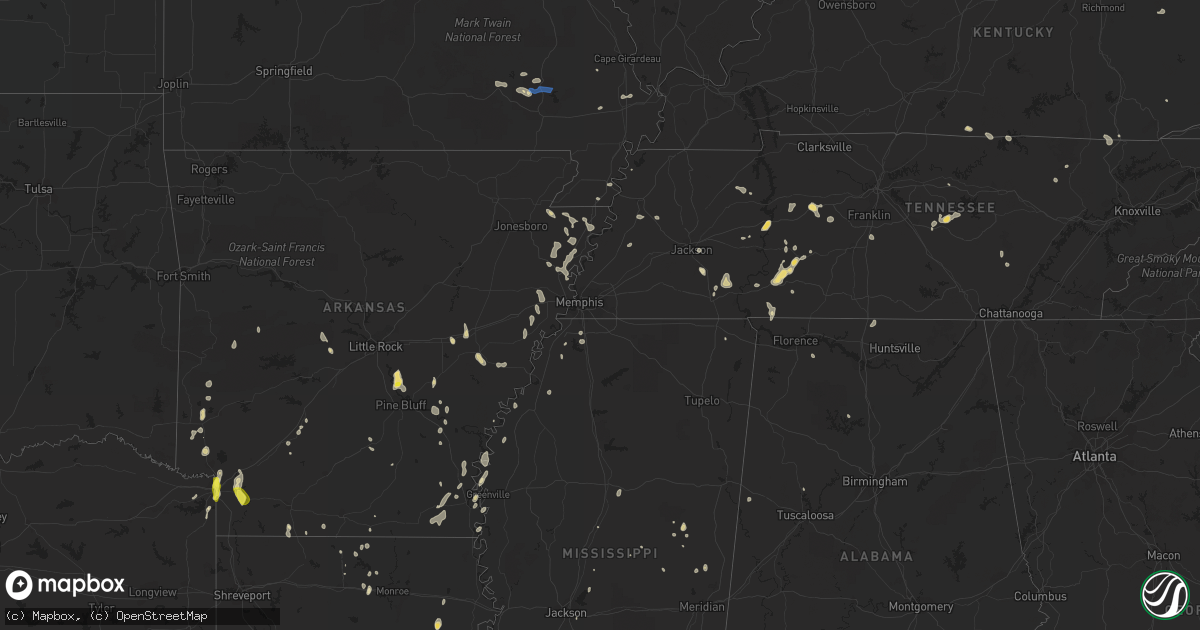 Hail map in Louisiana on June 26, 2022