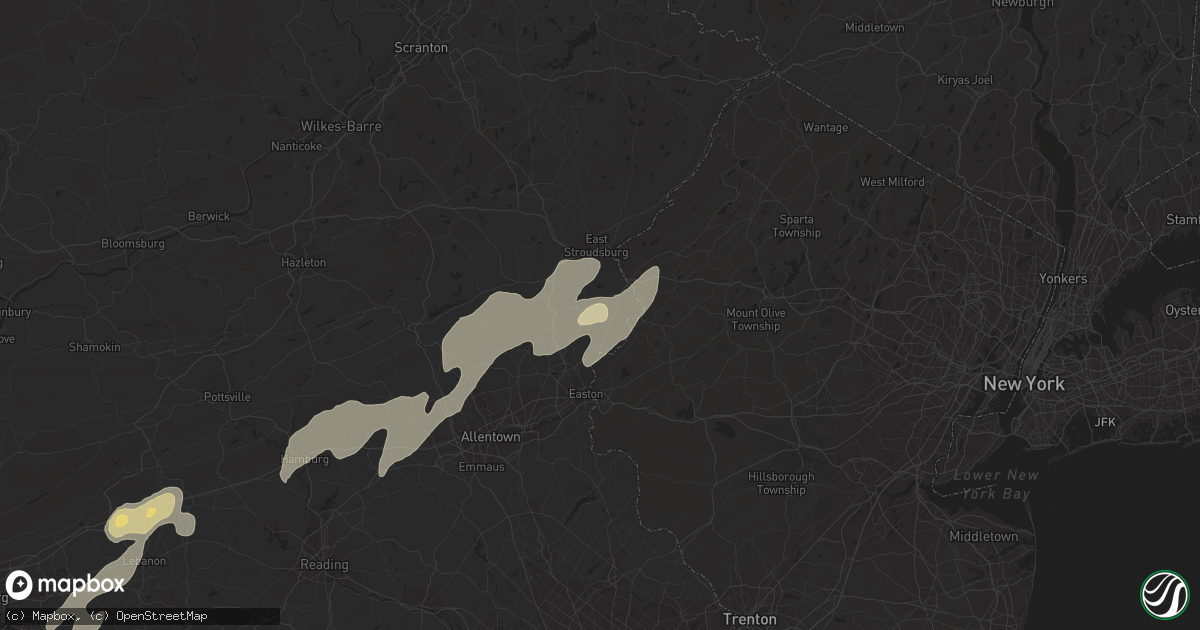 Hail map in Bangor, PA on June 26, 2023