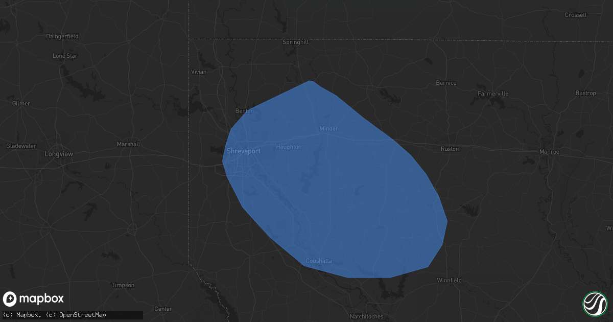 Hail map in Doyline, LA on June 26, 2023