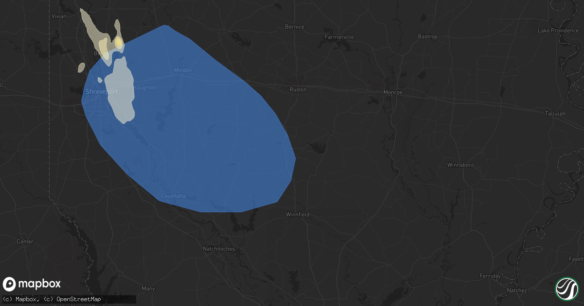 Hail map in Jonesboro, LA on June 26, 2023