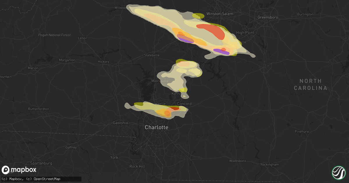 Hail map in Kannapolis, NC on June 26, 2023