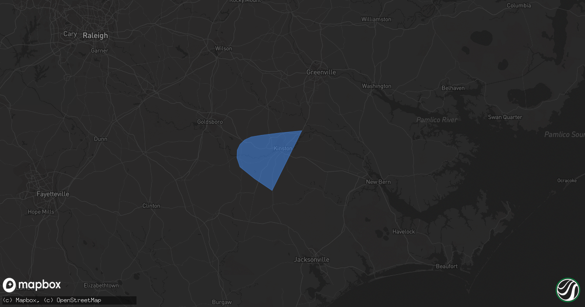 Hail map in Kinston, NC on June 26, 2023