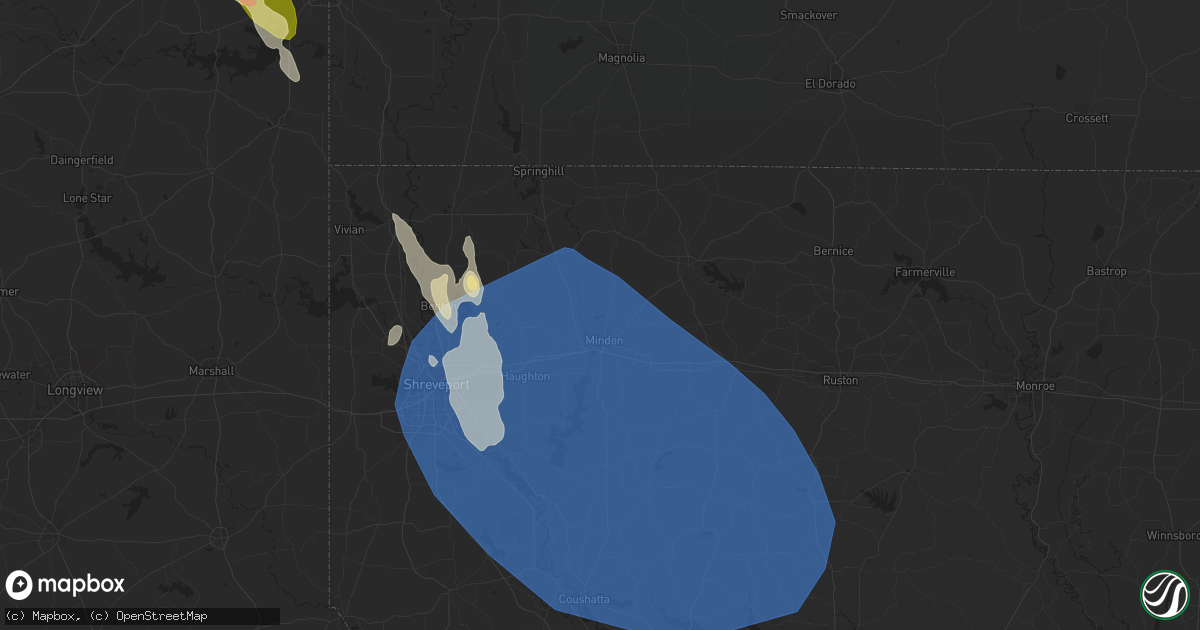 Hail map in Minden, LA on June 26, 2023