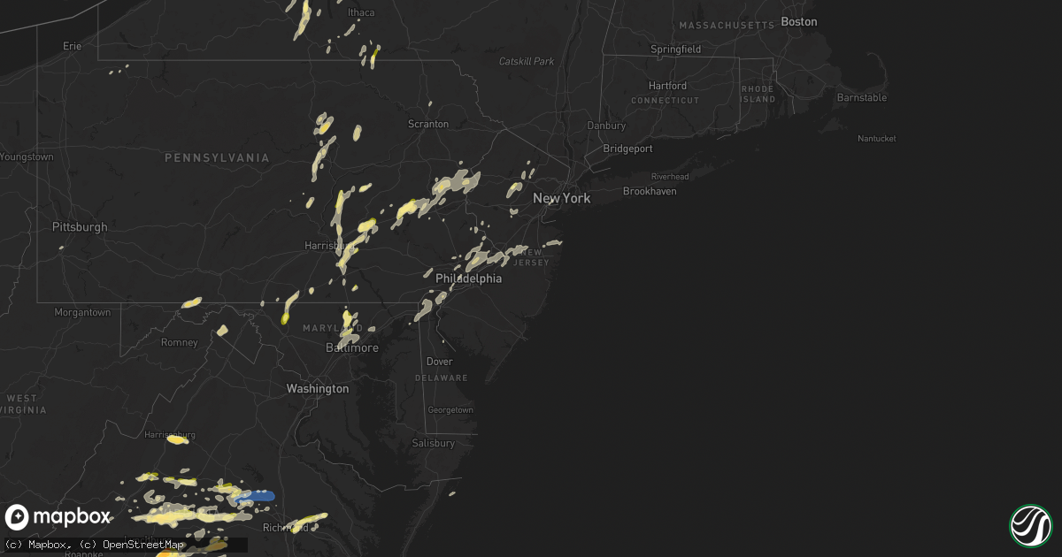 Hail map in New Jersey on June 26, 2023