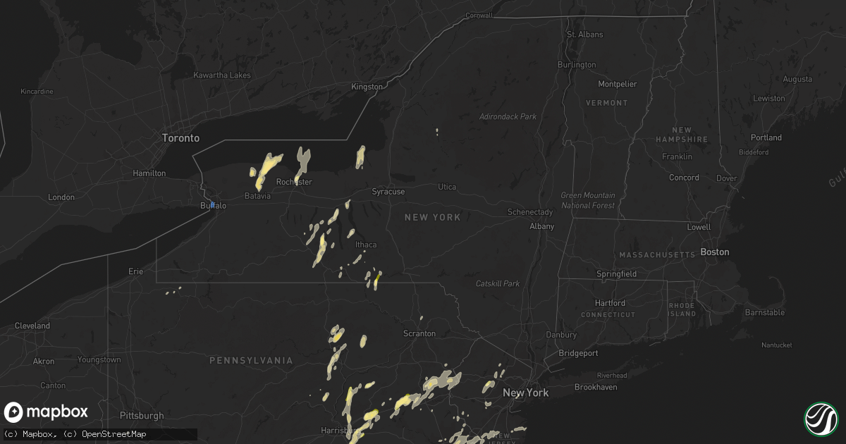Hail map in New York on June 26, 2023