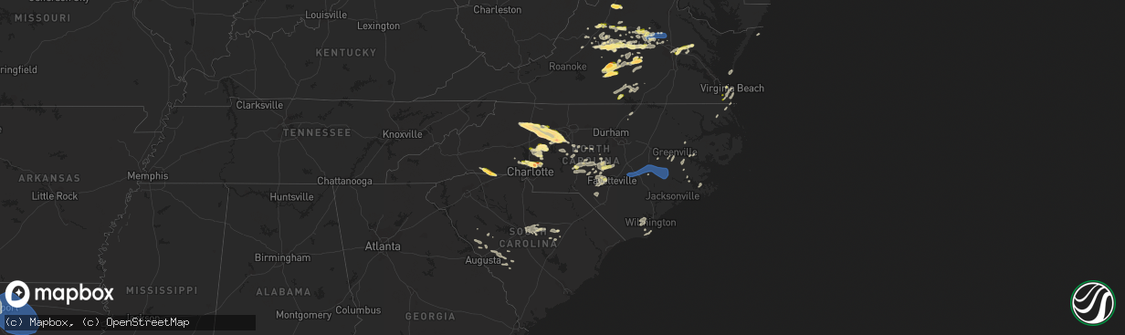 Hail map in North Carolina on June 26, 2023