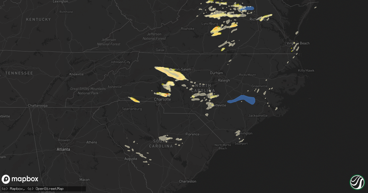 Hail map in North Carolina on June 26, 2023