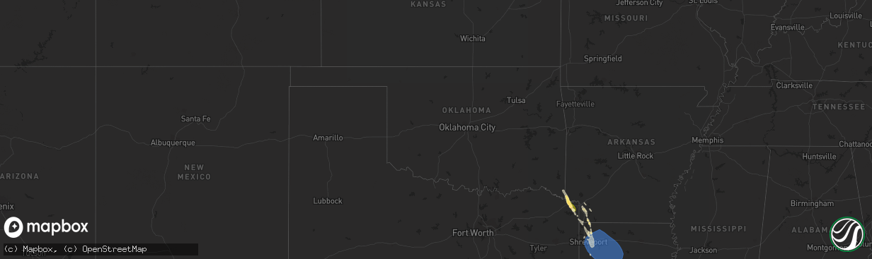 Hail map in Oklahoma on June 26, 2023