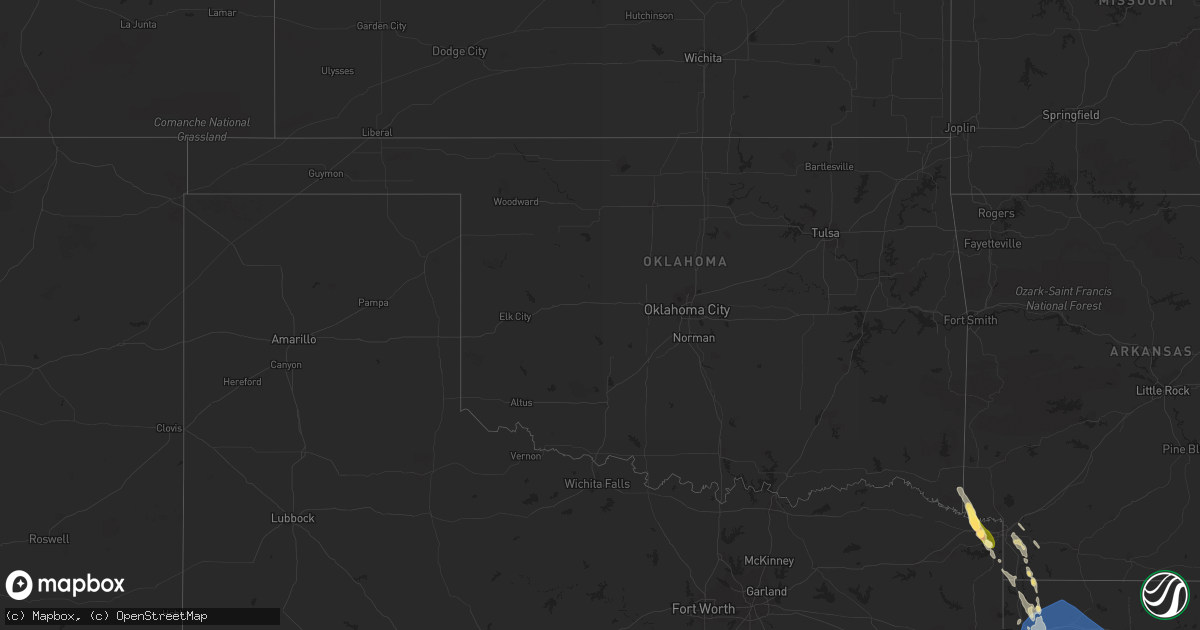 Hail map in Oklahoma on June 26, 2023