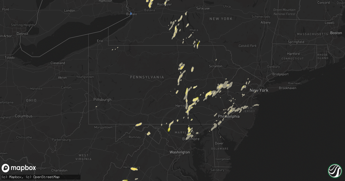 Hail map in Pennsylvania on June 26, 2023