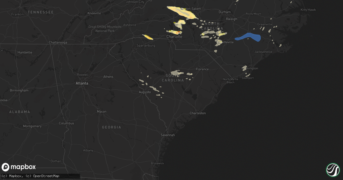 Hail map in South Carolina on June 26, 2023
