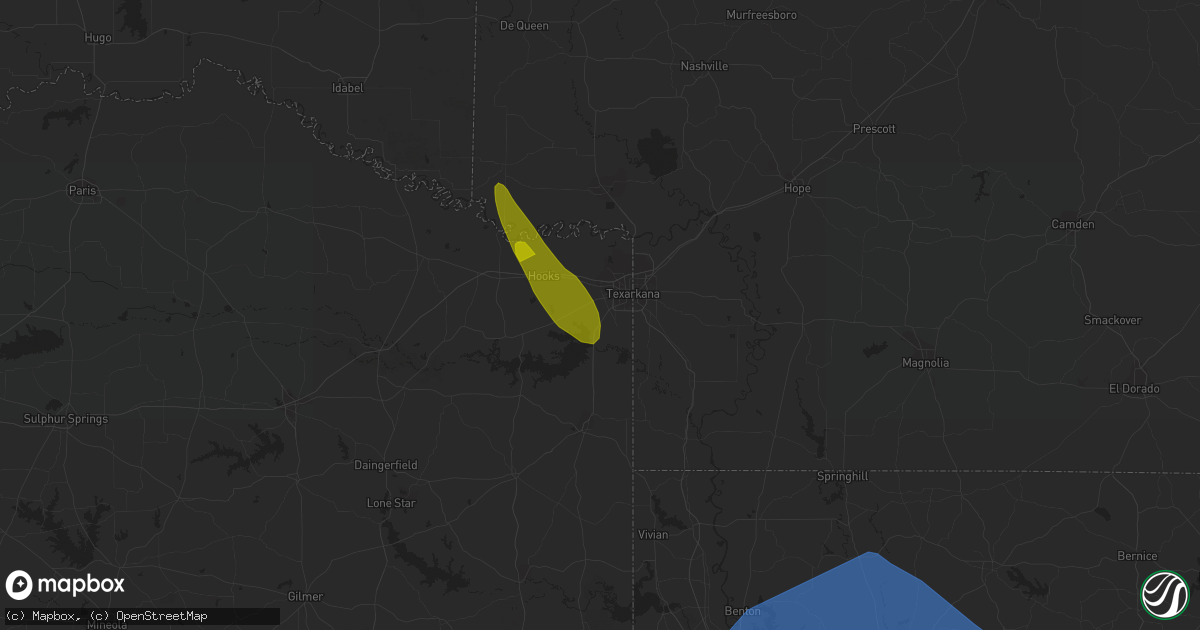 Hail map in Texarkana, TX on June 26, 2023
