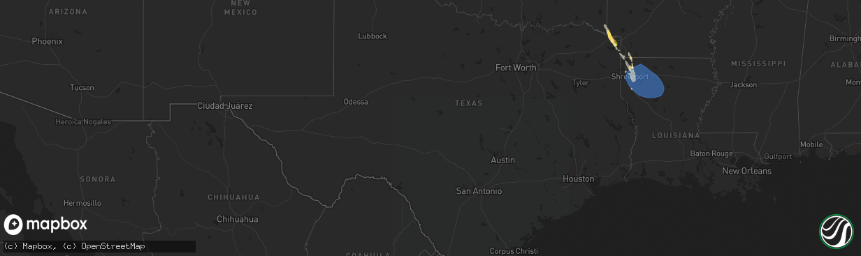 Hail map in Texas on June 26, 2023