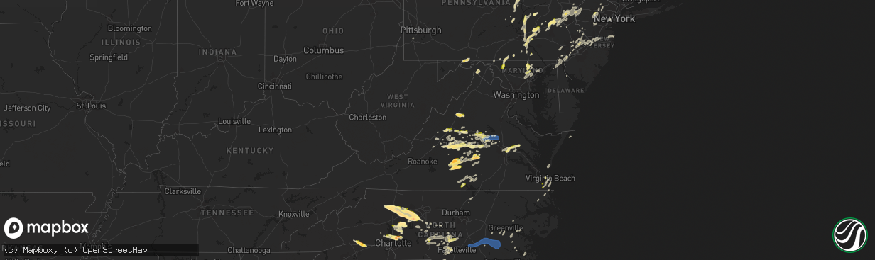 Hail map in Virginia on June 26, 2023