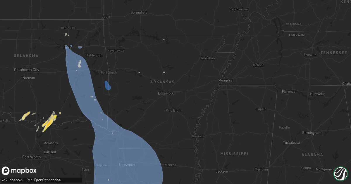 Hail map in Arkansas on June 26, 2024